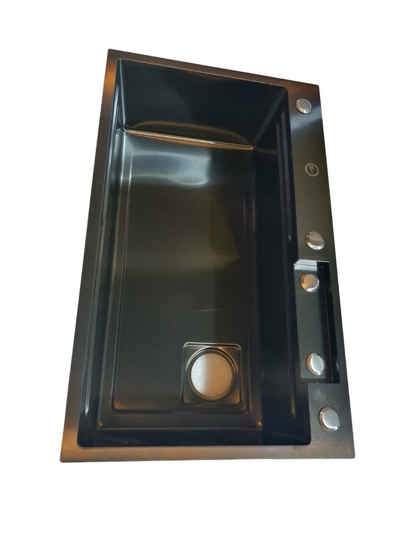 HAR & Unex Luxury sink 75x46 cm. with waterfall, black color - Image 3
