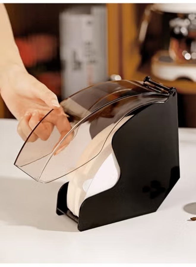 Vonqu Coffee Filter Holder V60 Coffee Filter Storage with Dustproof Cover Coffee Filter Paper Dispenser Rack Coffee Filter Box for Coffee Shop Home Office Coffee Corner - Image 3