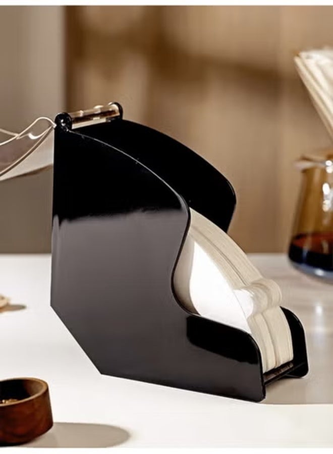 Vonqu Coffee Filter Holder V60 Coffee Filter Storage with Dustproof Cover Coffee Filter Paper Dispenser Rack Coffee Filter Box for Coffee Shop Home Office Coffee Corner - Image 5