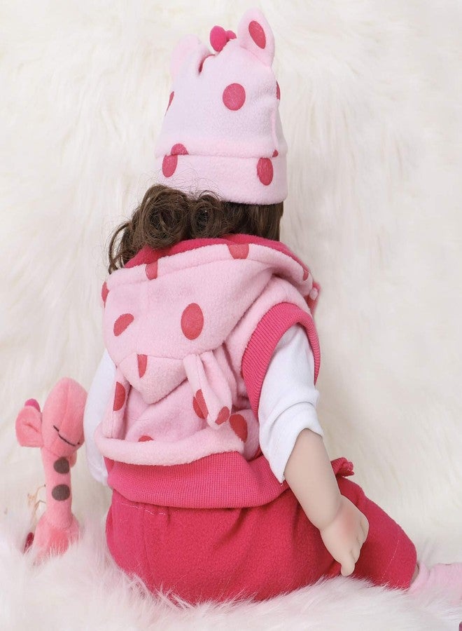 ENADOLL Reborn Baby Doll Realistic Silicone Vinyl Polka Dot Giraffe Baby 16 inch Weighted Soft Body Lifelike Doll Gift Set for Ages 3+(Polka Dot Giraffe) - Image 4