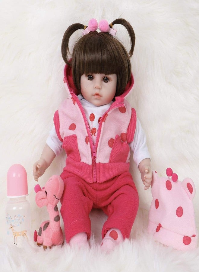 ENADOLL Reborn Baby Doll Realistic Silicone Vinyl Polka Dot Giraffe Baby 16 inch Weighted Soft Body Lifelike Doll Gift Set for Ages 3+(Polka Dot Giraffe) - Image 1