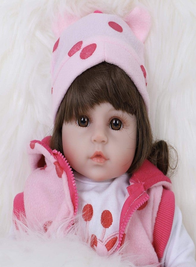 ENADOLL Reborn Baby Doll Realistic Silicone Vinyl Polka Dot Giraffe Baby 16 inch Weighted Soft Body Lifelike Doll Gift Set for Ages 3+(Polka Dot Giraffe) - Image 5