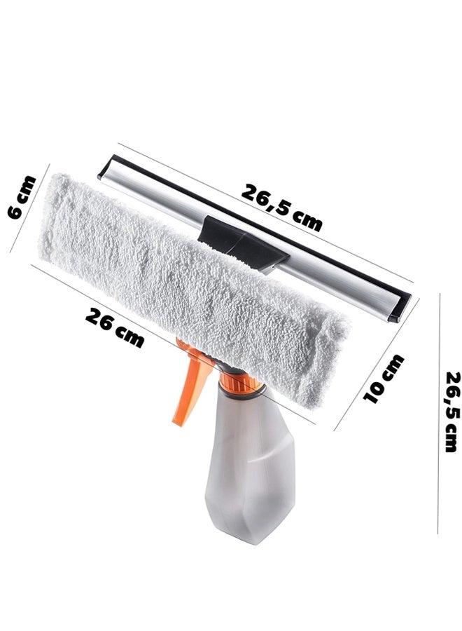 كليني جيني مجموعة تنظيف النوافذ 3 في 1، زجاجة رذاذ سعة 250 مل مع ممسحة ووسادة من الألياف الدقيقة - Image 3