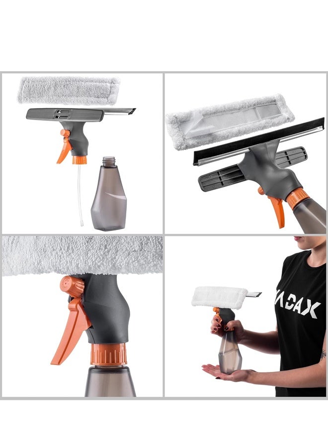 كليني جيني مجموعة تنظيف النوافذ 3 في 1، زجاجة رذاذ سعة 250 مل مع ممسحة ووسادة من الألياف الدقيقة - Image 5