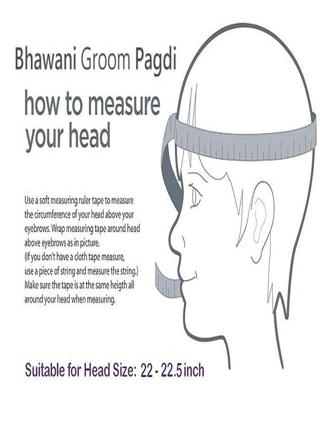 BHAWANI Wedding turban Dulha Collection Traditional Pagri/Turban/Pagdi for Barati/Swagat/Welcome Pink Pagdi for Men & Women - Unisex (PINK) (Size: 22 to 22.5 Inch) - Image 2