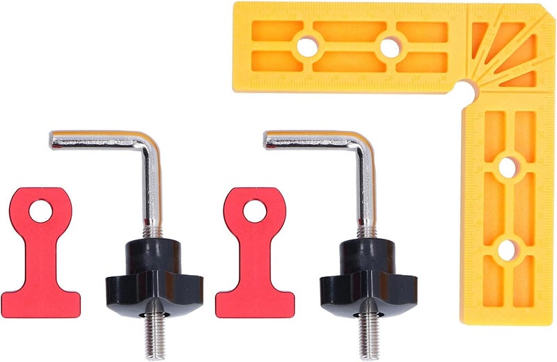 Woodworking Set 120x120mm, Woodworking Clamps, Foldable Plastic Right Angle Positioning Squares with Non Slip Grip, Inch Metric Scale for Carpentry and DIY - Image 3