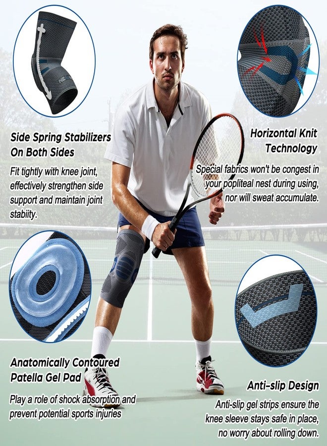 نينكا دعامة ركبة احترافية من NEENCA لتخفيف الألم، كم ضغط طبي للركبة، دعامة للركبة بتقنية التريكو الأفقية لتمزق الغضروف المفصلي، الرباط الصليبي الأمامي، التهاب المفاصل، آلام المفاصل، العدائين، التمرين - معتمدة من FSA/HSA - Image 3