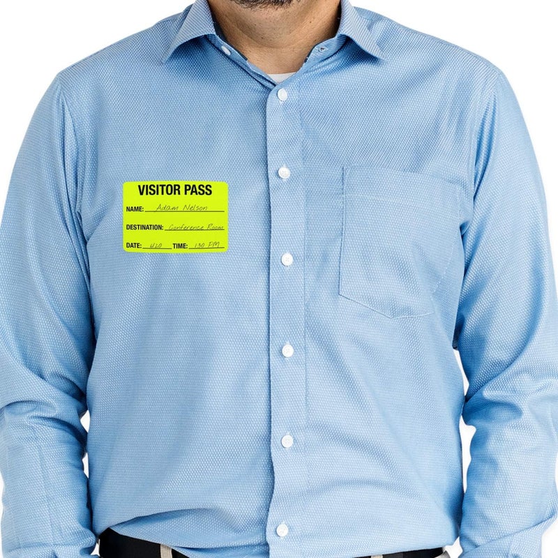SBlabels Chartreuse Visitor Pass / 500 Fluorescent Yellow ID Labels/Safety Identification Badge Stickers - Image 5