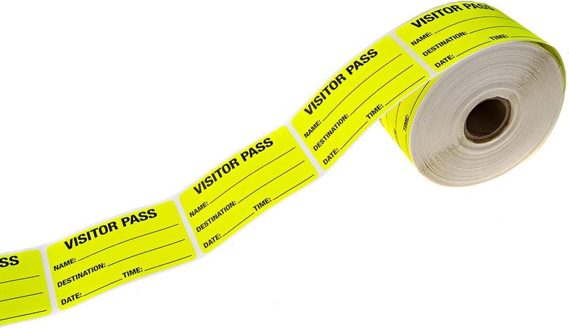 SBlabels Chartreuse Visitor Pass / 500 Fluorescent Yellow ID Labels/Safety Identification Badge Stickers - Image 3