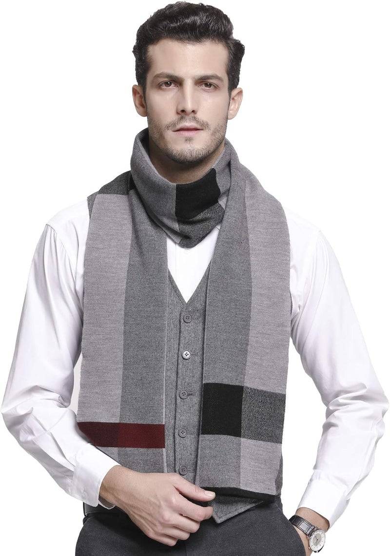 IONA Men's Winter Cashmere Feel Australian Wool Soft Warm Knitted Scarf - Image 1