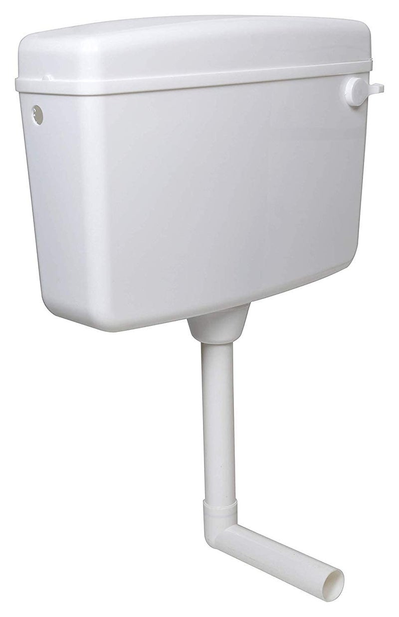PAUL Polypropylene Standard Single Toilet Flush Tank Flushing Cistern 10 L White - Image 1