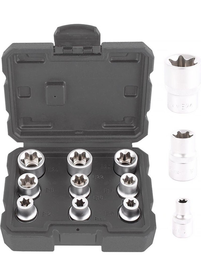Brio Socket Set Torx Female 1/2 9 Pieces (E10-E24)  - Image 1