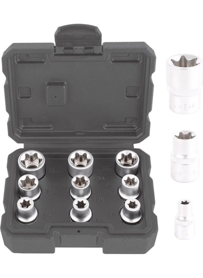 Brio Socket Set Torx Female 1/2 9 Pieces (E10-E24)  - Image 2