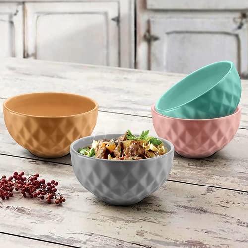 URBAN CHEF Ceramic Bowl | 500 ml | Kitchen and Home Accessories Items | Serving & Mixing Bowl | Microwave Safe Bowl Set | Ice Cream Bowl | Bowl Set for Gift | Set of 4 | Multi Colour | - Image 1