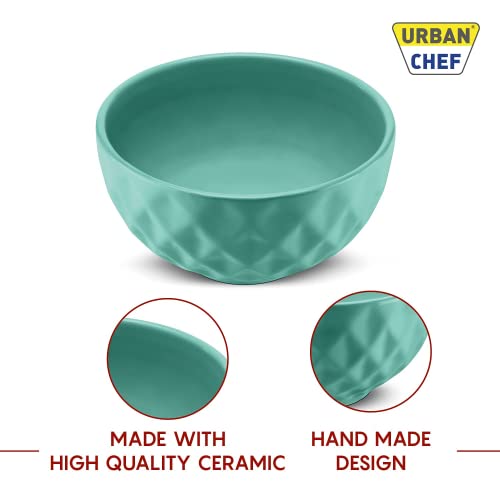 URBAN CHEF Ceramic Bowl | 500 ml | Kitchen and Home Accessories Items | Serving & Mixing Bowl | Microwave Safe Bowl Set | Ice Cream Bowl | Bowl Set for Gift | Set of 4 | Multi Colour | - Image 5