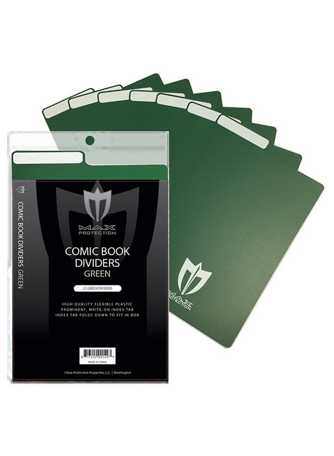 Max Protection Colored Comic Book Dividers 25Ct Pack Green