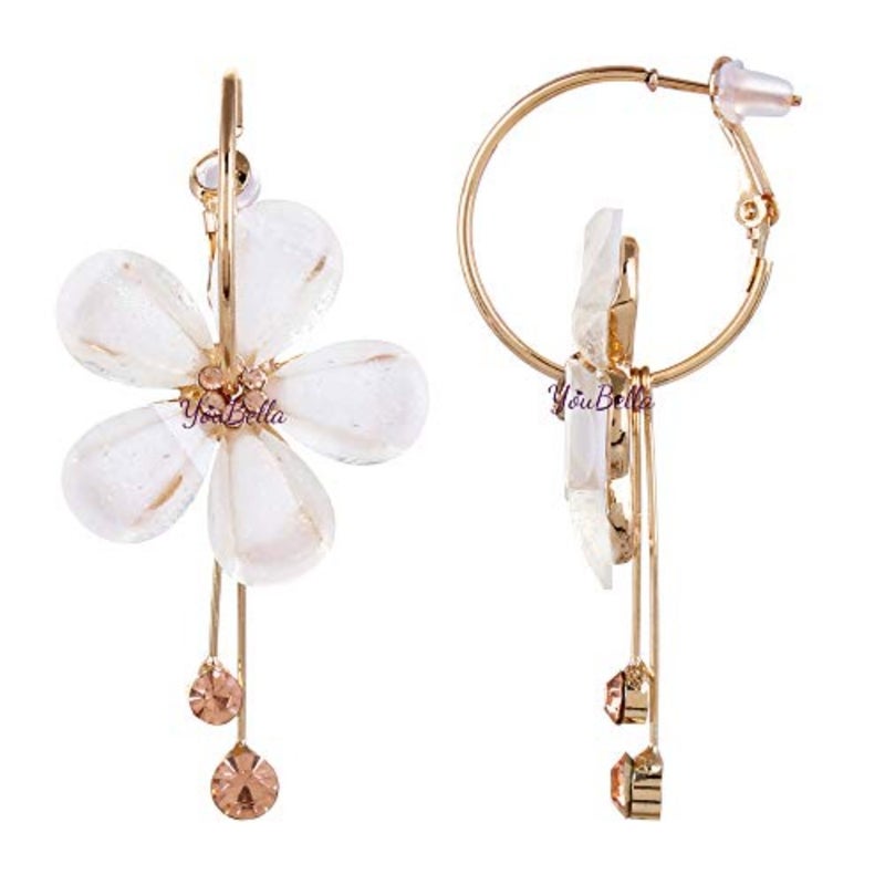 Youbella Gold Plated Drop Earrings For Women Off-White (Ybear_31191) - Image 4