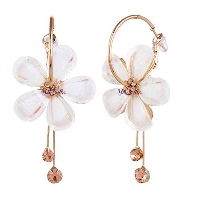 Youbella Gold Plated Drop Earrings For Women Off-White (Ybear_31191) - Image 3