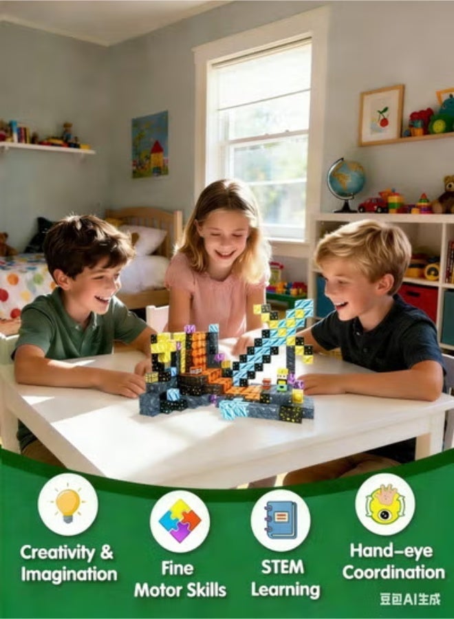 Paka Rabbit 70PCS Magnetic Building Blocks, Montessori Toy Set, Outdoor and Indoor Gifts for Kids Aged 3+（Size:2 * 2 * 2cm） - Image 2