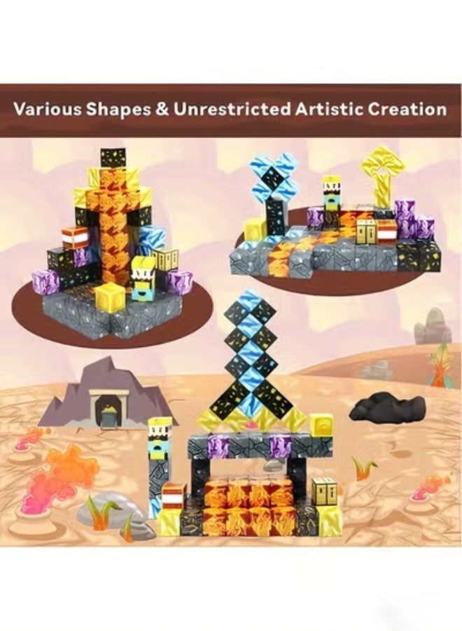 Paka Rabbit 70PCS Magnetic Building Blocks, Montessori Toy Set, Outdoor and Indoor Gifts for Kids Aged 3+（Size:2 * 2 * 2cm） - Image 3