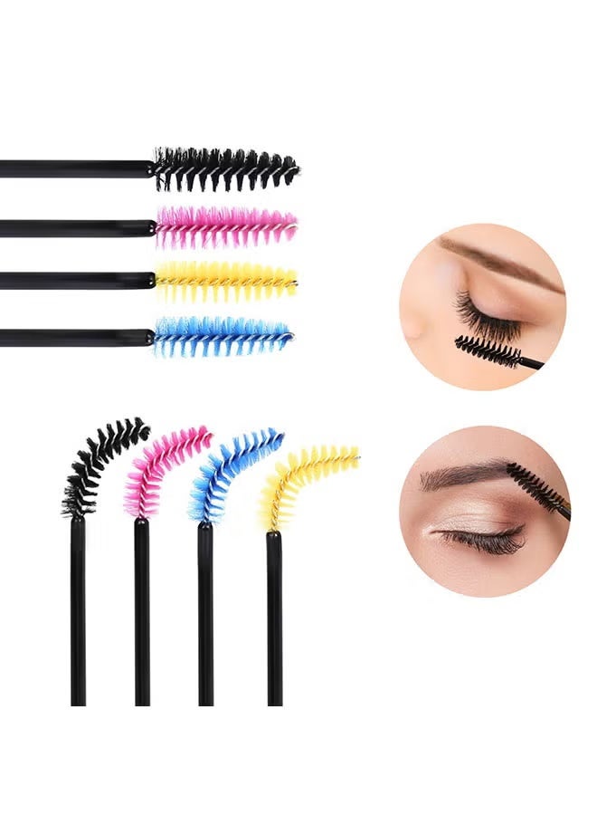 100-Piece Disposable Mascara Wands, Eye Lash/Eyebrow Applicator Makeup Brush Kit Multicolour - Image 1