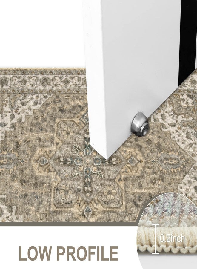 Collive Washable Indoor Doormat, Non Slip Retro Floor Mat 20" x 32" Small Rug Quick Absorbent Entrance Rug Distressed Taupe Front Door Mat, Welcome Mats Entryway Rug Doormats for Kitchen Home Patio - Image 5