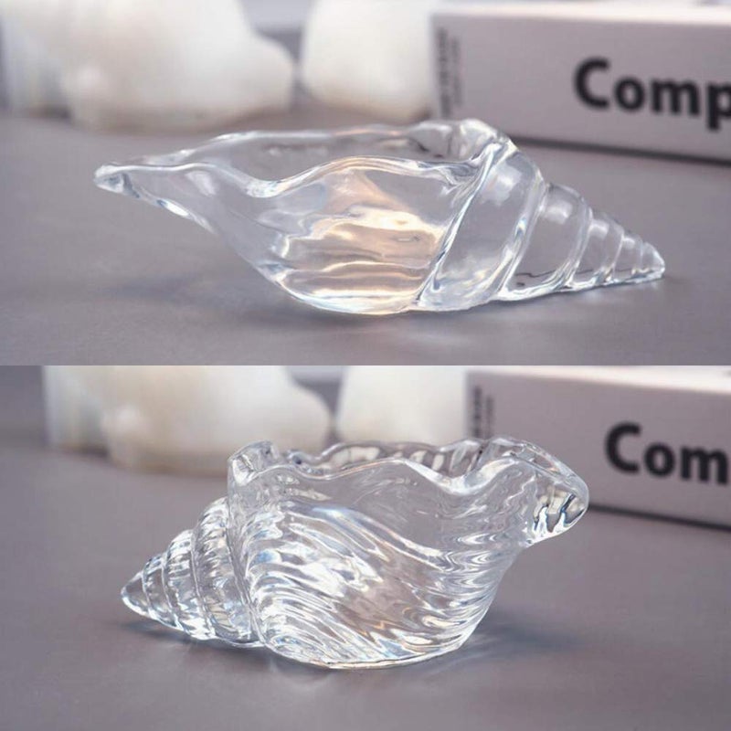 RFSRZ 2PCS Silicone Conch Shaped Tray Mold Creative Sea Snail Epoxy Resin Casting Mold for Making Jewelry Tray Dishes Storage Home Decor Resin Crafts Art Supplies Ideal Gift - Image 5