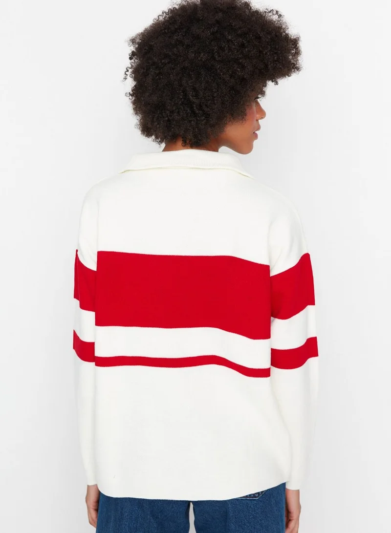 trendyol Zip Detail Colorblock Sweater