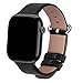 Fullmosa Leather Bands Compatible with Apple Watch Band 49mm 46mm 45mm 44mm 42mm for Men Women Top Grain Genuine Leather Strap for iWatch Series 1110987654321Ultra321SE321 BlackSilver - Image 2