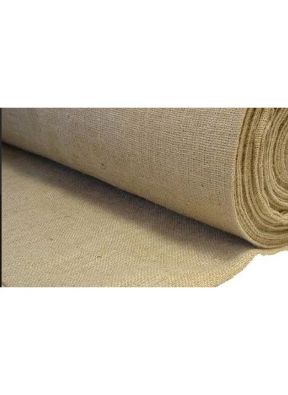 Melike Natural Jute Fabric Cross Stitch Straw Sack Jute Fabric Twine 1 Meter  - Image 1