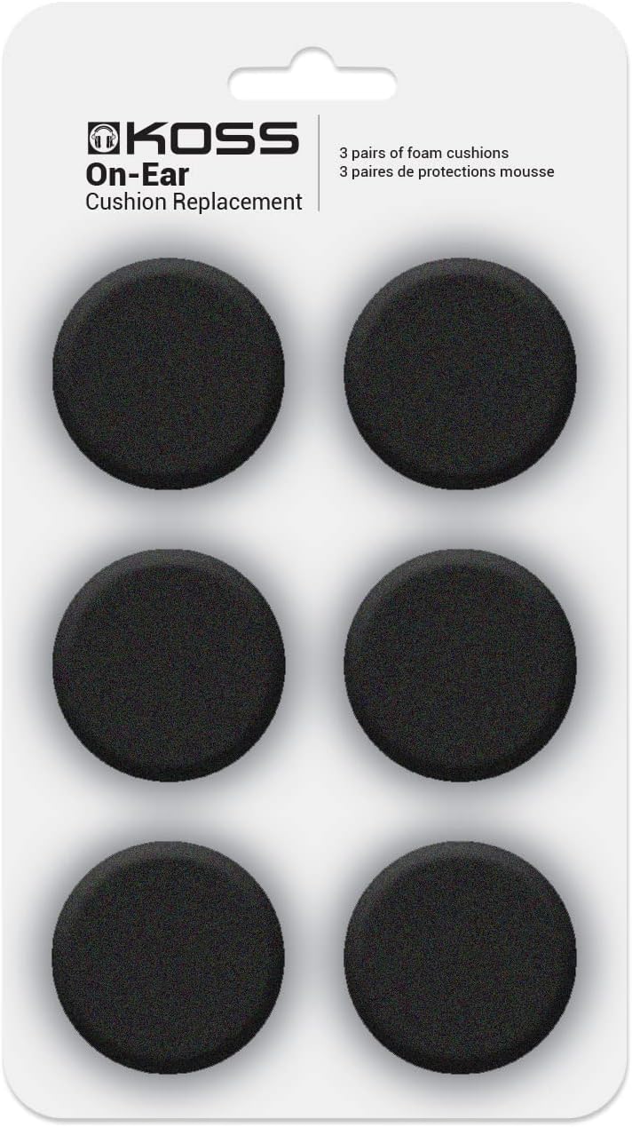 Koss On-Ear Replacement Foam Cushions - 6 Pack (3 Pairs) for Koss Headphones
