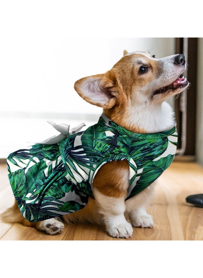 LEIFIDE - 8 Pcs Summer Themed Hawaii Dog Dresses Holiday Dog Dress Flamingo Fruit Floral Pattern Pet Skirts Hawaii Puppy Princess Dresses Outfits Bowknot Puppy Dresses for Girl Dogs Cats Beach (Large) - Image 1