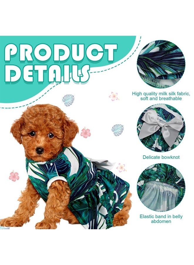 LEIFIDE - 8 Pcs Summer Themed Hawaii Dog Dresses Holiday Dog Dress Flamingo Fruit Floral Pattern Pet Skirts Hawaii Puppy Princess Dresses Outfits Bowknot Puppy Dresses for Girl Dogs Cats Beach (Large) - Image 1