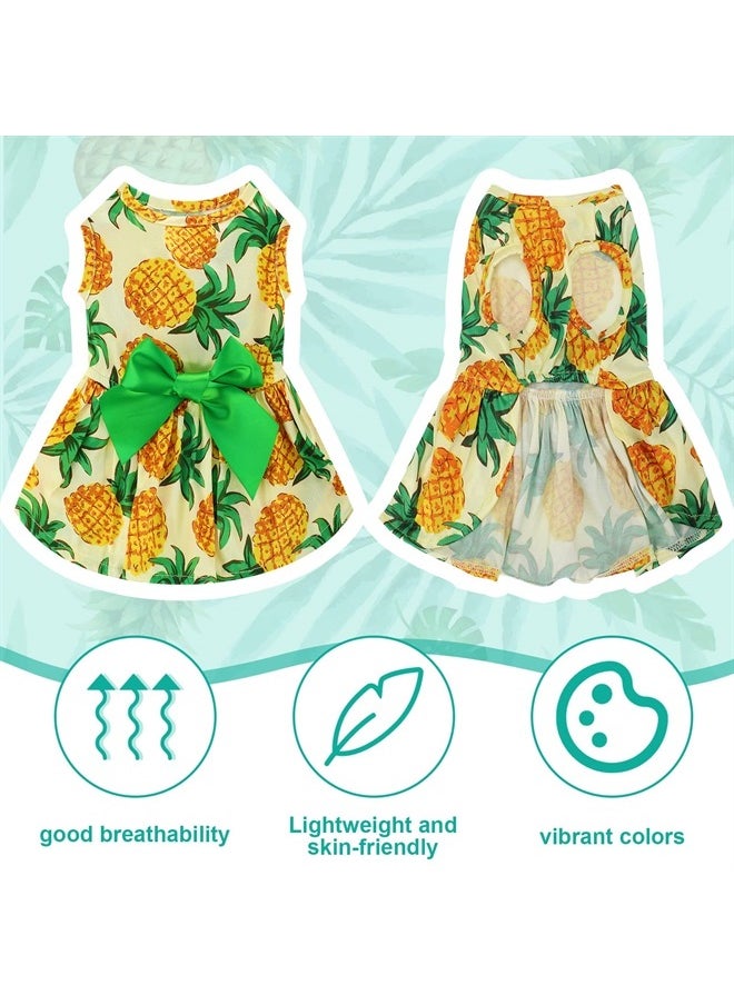 LEIFIDE - 8 Pcs Summer Themed Hawaii Dog Dresses Holiday Dog Dress Flamingo Fruit Floral Pattern Pet Skirts Hawaii Puppy Princess Dresses Outfits Bowknot Puppy Dresses for Girl Dogs Cats Beach (Large) - Image 1