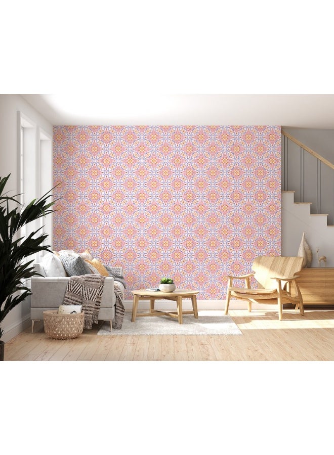 هوم جاليري ورق حائط من القماش بتصميم الباروك الزهري الرائع يغطي مساحة تصل إلى 4.2 متر × 3 متر مع لاصق وأداة تنعيم - Image 5