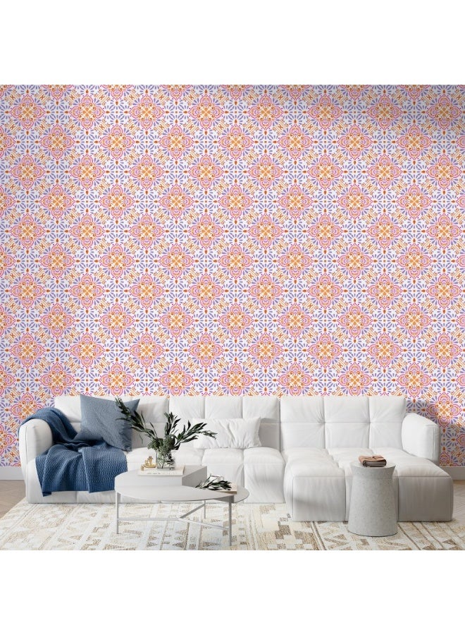 هوم جاليري ورق حائط من القماش بتصميم الباروك الزهري الرائع يغطي مساحة تصل إلى 4.2 متر × 3 متر مع لاصق وأداة تنعيم - Image 4