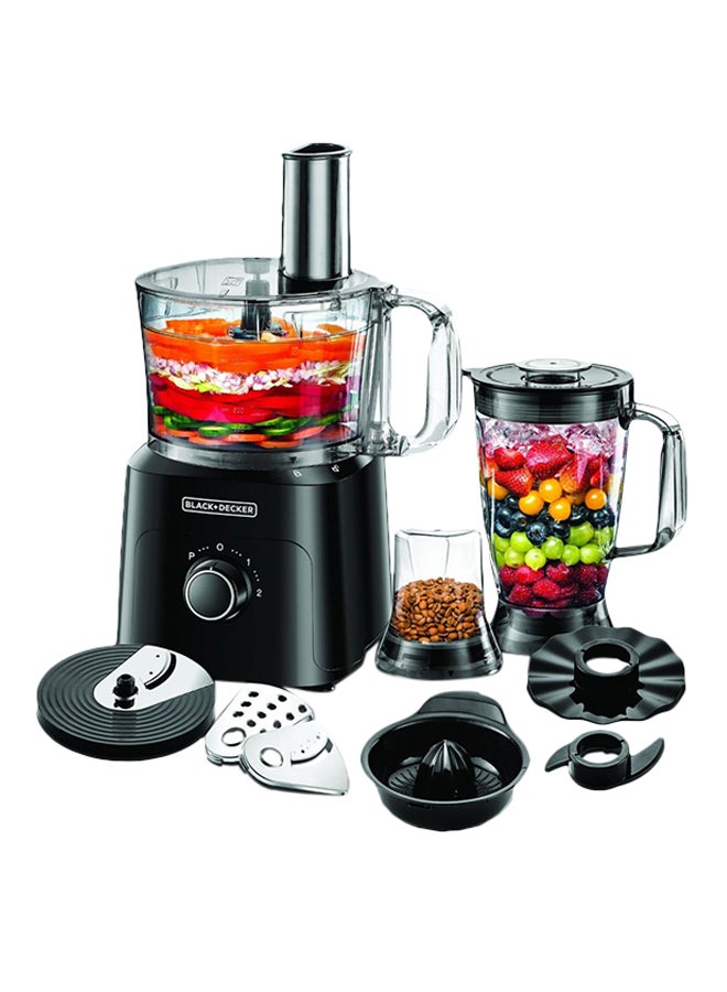 BLACK+DECKER 5 In 1 Food Processor 800W FX775 FX775-B5 Black/Clear - Image 2