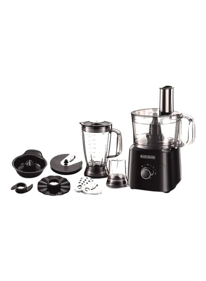 BLACK+DECKER 5 In 1 Food Processor 800W FX775 FX775-B5 Black/Clear - Image 1