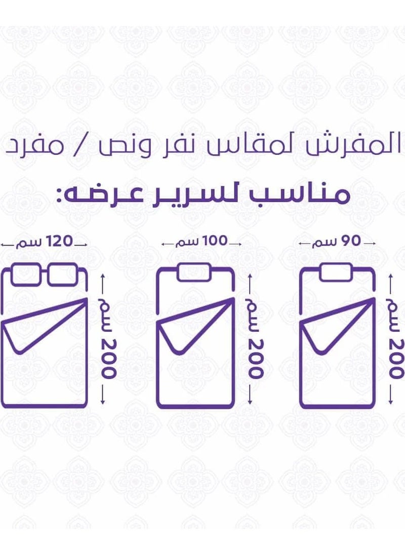 ميلين - مفرش شتوي مخمل مفرد ونص 4 قطع - تالورا - رصاصي - أزرق ضبابي - Image 1