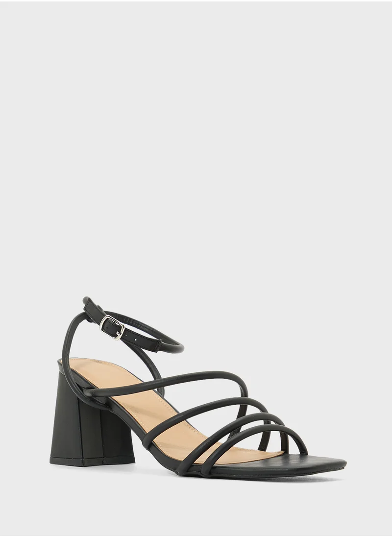 Truffle Multi Strap Ankle Strap Heel Sandal