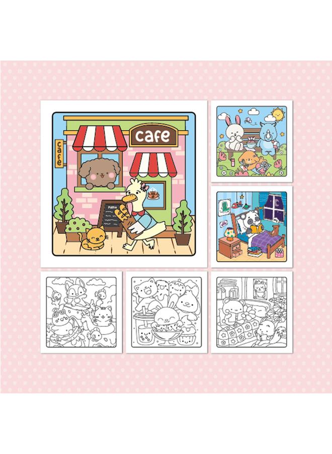 Bluejw New Coloring Book 40 Comfortable Friends Coloring Book Coloring Book Children's Painting Book Coloring Book - Image 3