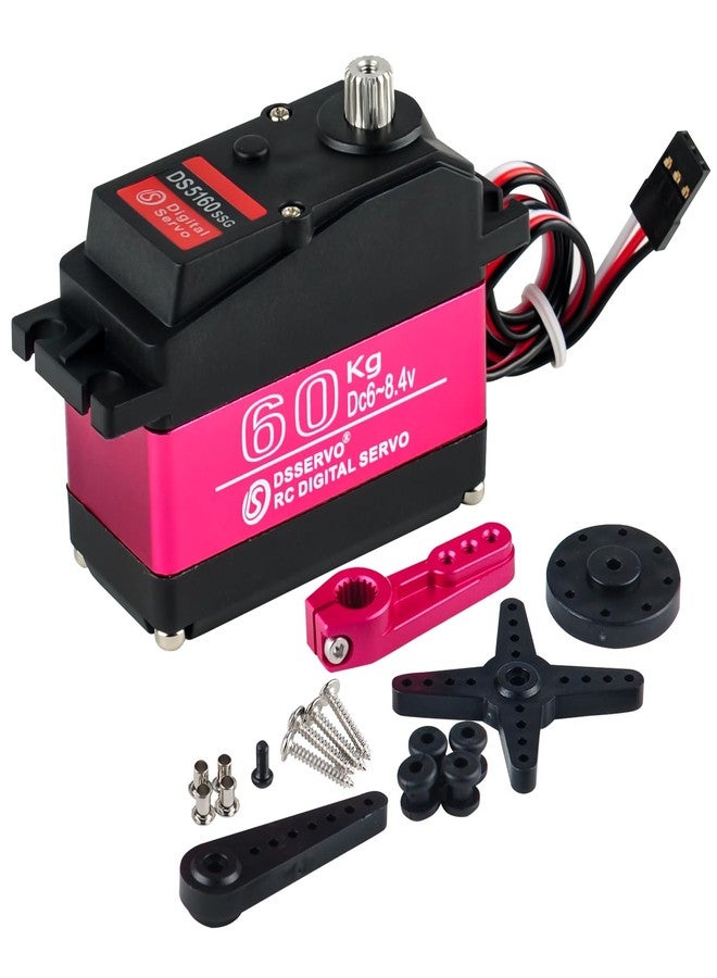 Stemedu 60KG Digital Servo Large Torque Steering Motor Stainless Steel Metal Gear RC Servo High Speed 0.13sec/60 Degree at 8.4V for Robotic & 1:5 RC Car (Control Angle 270 Degree) - Image 1