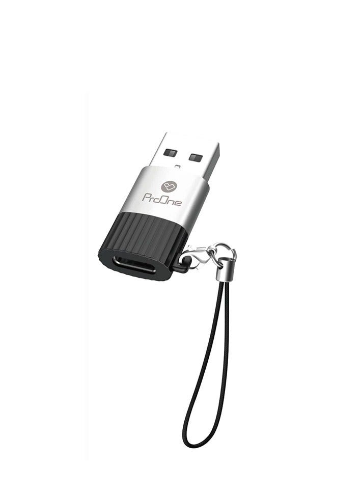 ProOne ProOne Type-C (Female) to USB 2.0 OTG Adapter - High-Speed 480Mbps Data Transfer - Durable TPE & Aluminum Alloy - USB On-The-Go Adapter for Smartphones, Tablets, Laptops - Compact and Portable  - Image 1
