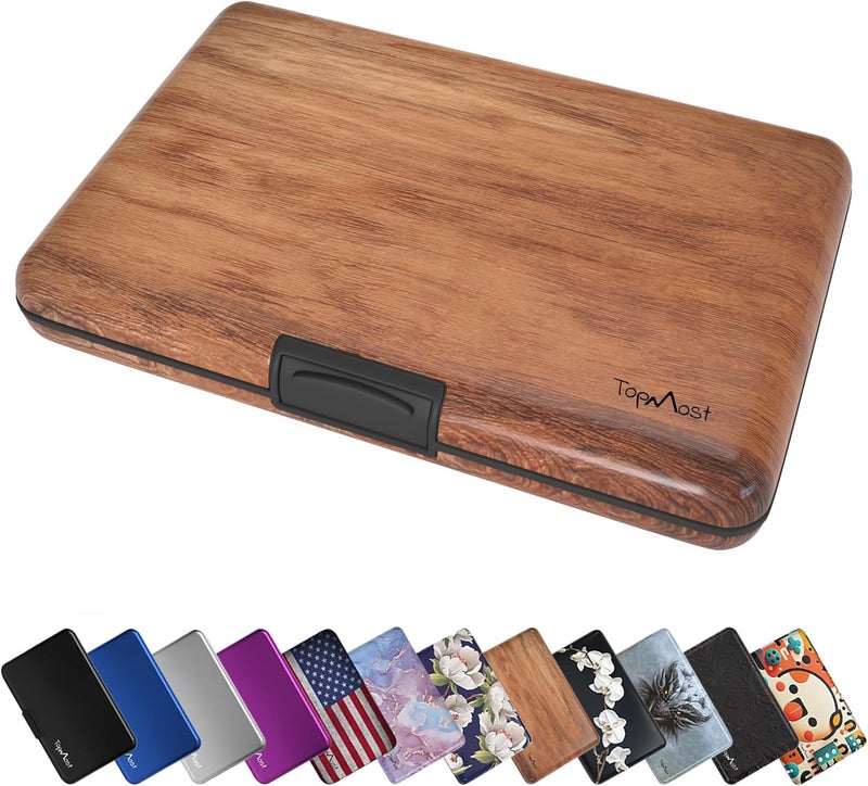 TopMost Aluminum Wallet, Card Case Wallet, Metal RFID Credit Card Holder for Men & Women, 6 Cotton Slots for 12 Cards And Bills, Rfd Protective - Image 1