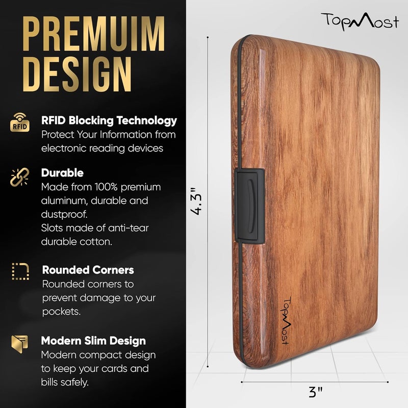 TopMost Aluminum Wallet, Card Case Wallet, Metal RFID Credit Card Holder for Men & Women, 6 Cotton Slots for 12 Cards And Bills, Rfd Protective - Image 2