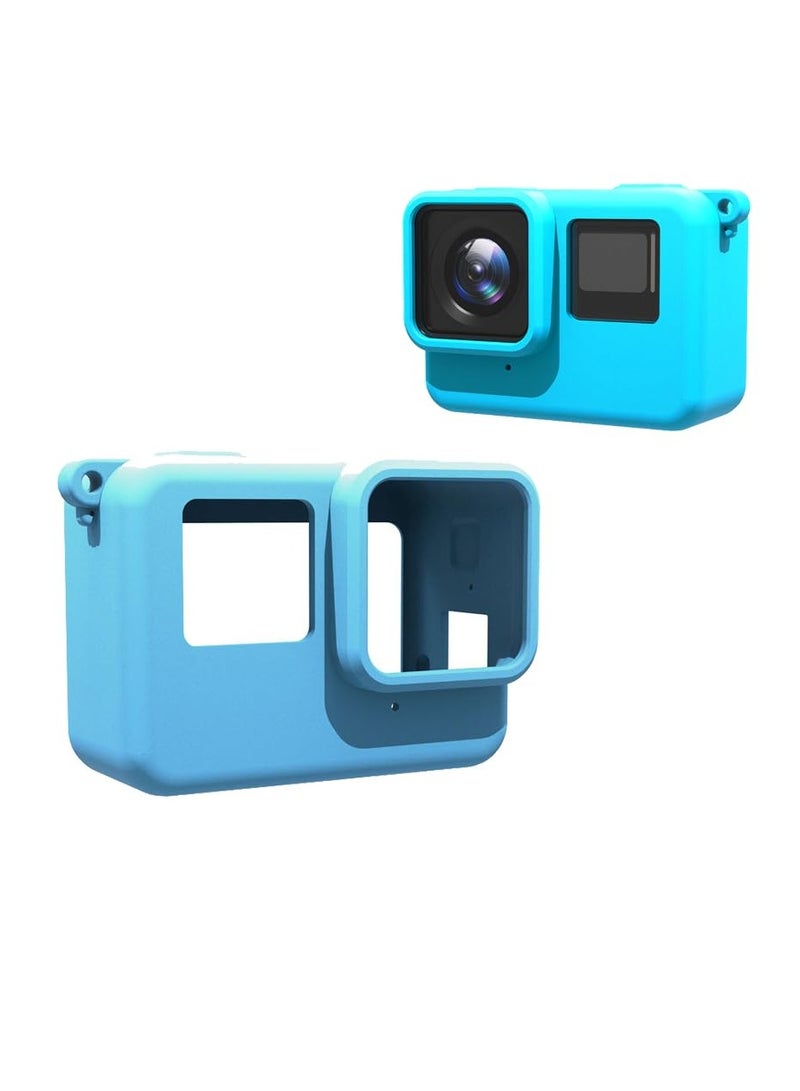 Silicone Cover for Insta360 Ace + Lens Cover for Insta360 Ace Sports Camera Cover Sleeve Case Accessories (Blue)  - Image 1