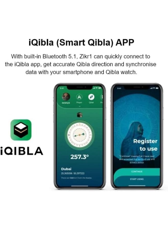 iQIBLA Smart Tasbih Zikr Ring Lite New 2022   only 11.7g 18 MM WHITE - Image 3