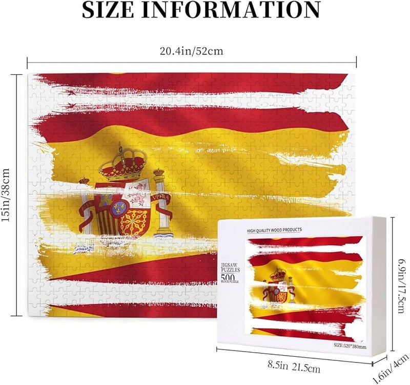 لغز علم إسبانيا 500 قطعة للكبار ديكور المنزل هدية حفلة عيد الميلاد - Image 5