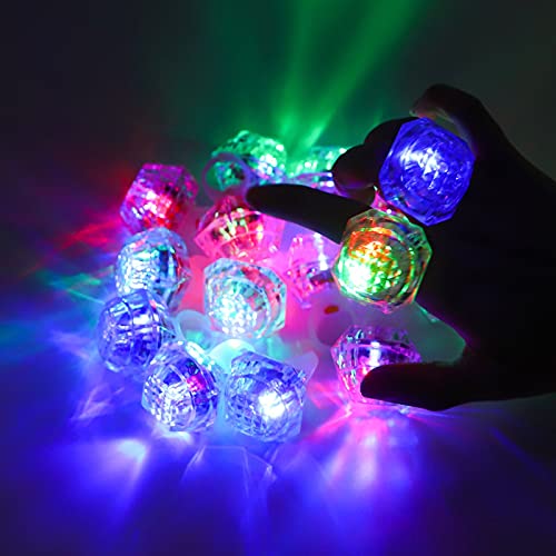 DAOKEY Flashing Led Light up Rings Toys, Colorful Blinking Bumpy Rings for Birthday Bachelorette Bridal Shower Gatsby Party Favors, Clear Case 12 Pack - Image 4