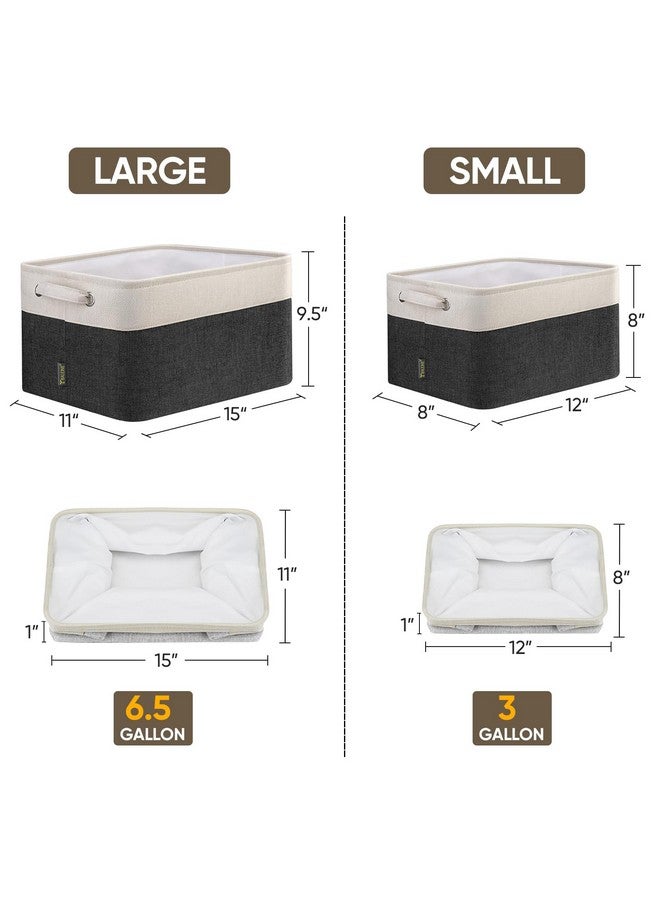 Baleine BALEINE Fabric Storage Bins for Shelves, Linen Storage Baskets for Organizing, Decorative Closet Storage Bins for Clothes, Toys, Home Storage (Black, 4 Pack)  - Image 2